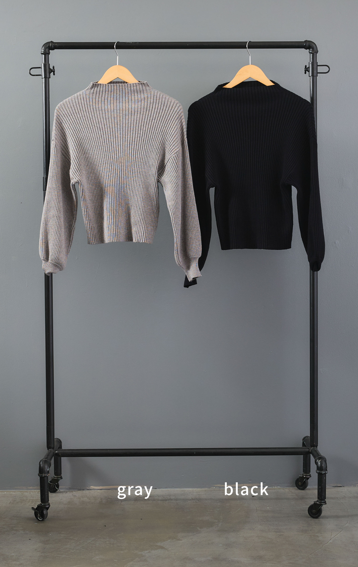 【SET】ボリュームスリーブハイネックリラクシーニット+ノーカラーラウンドシルエットファーコート+アシンメトリープリーツスカート(3set)