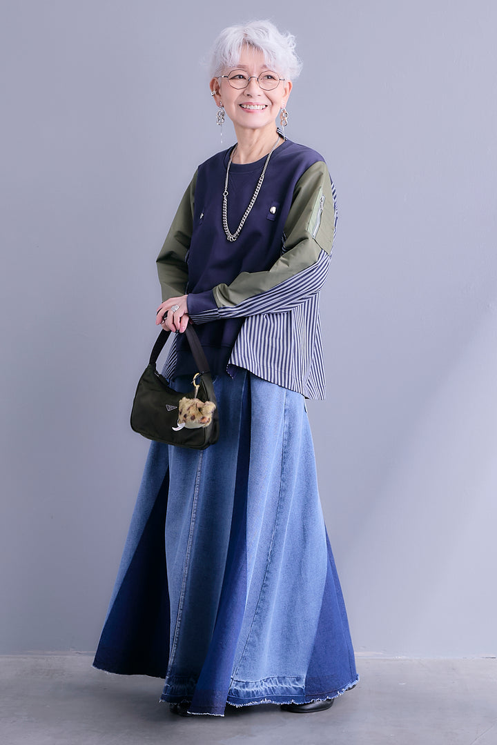 【予約】プリーツタックデニムスカート