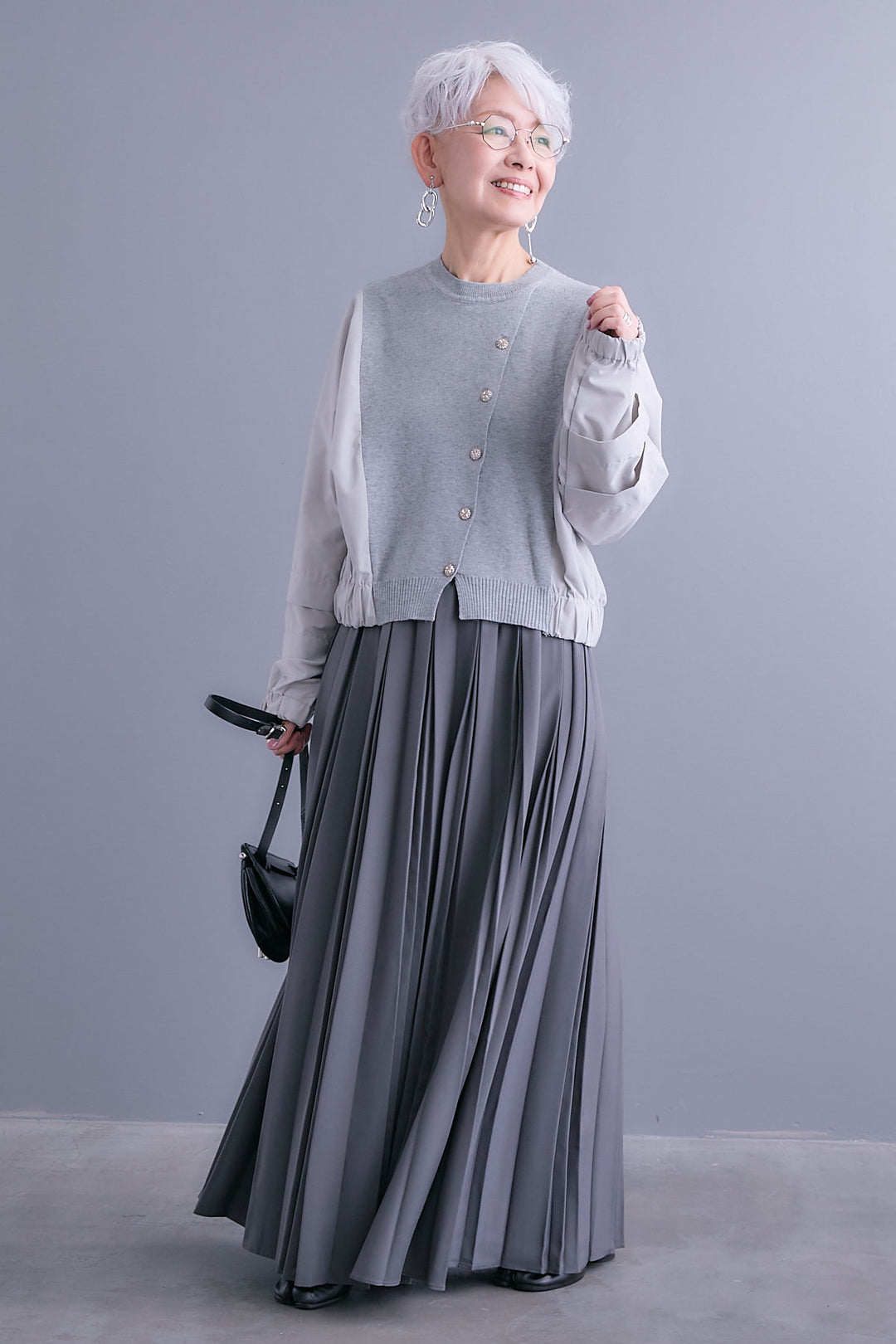 【予約】ダブルプリーツロングスカート