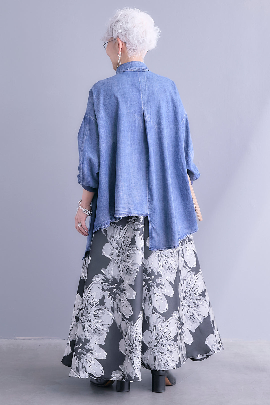 【予約】アシンメトリーダンガリーデニムシャツ