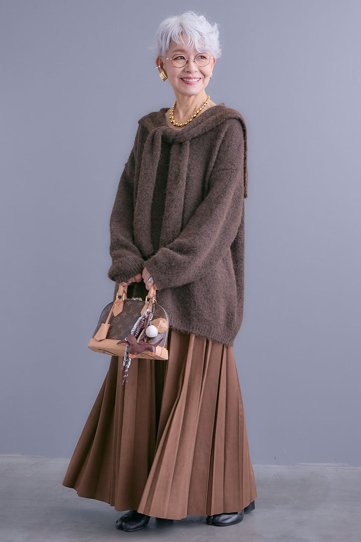 【予約】スエードロングプリーツスカート