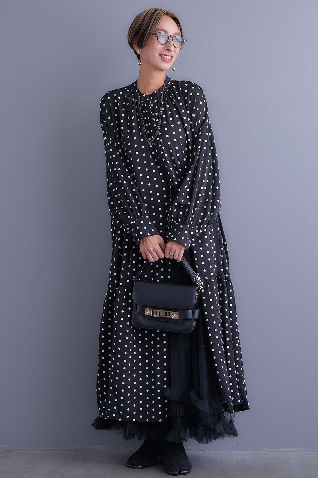 【予約】ボリュームスリーブバックシャンワンピース