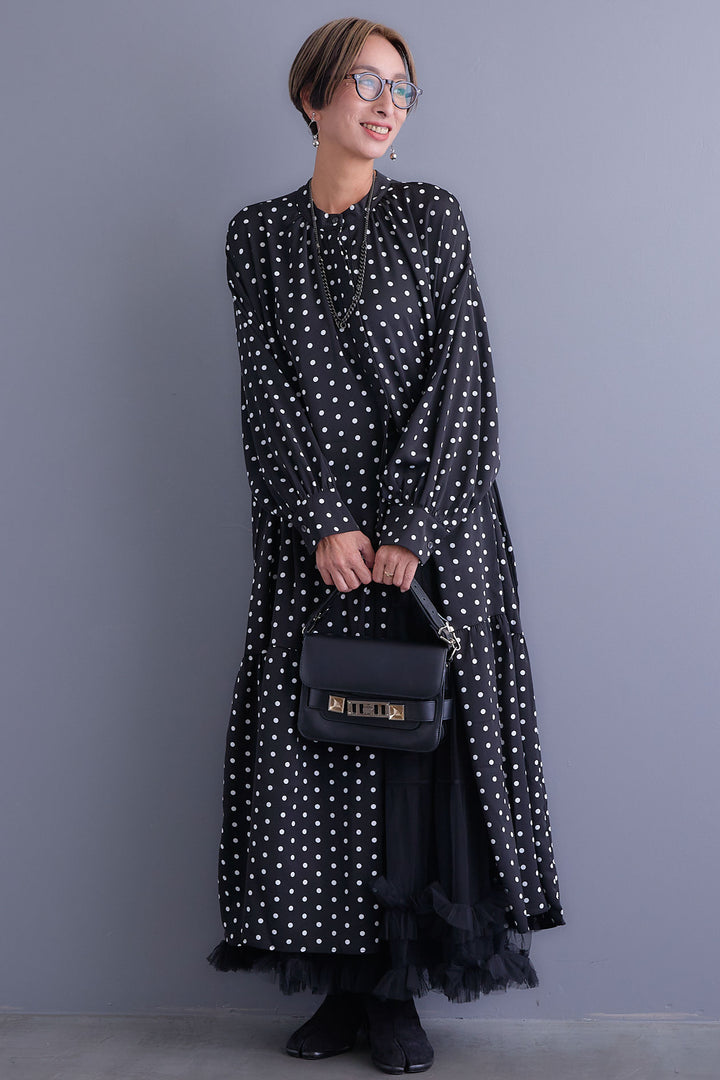 【予約】ボリュームスリーブバックシャンワンピース