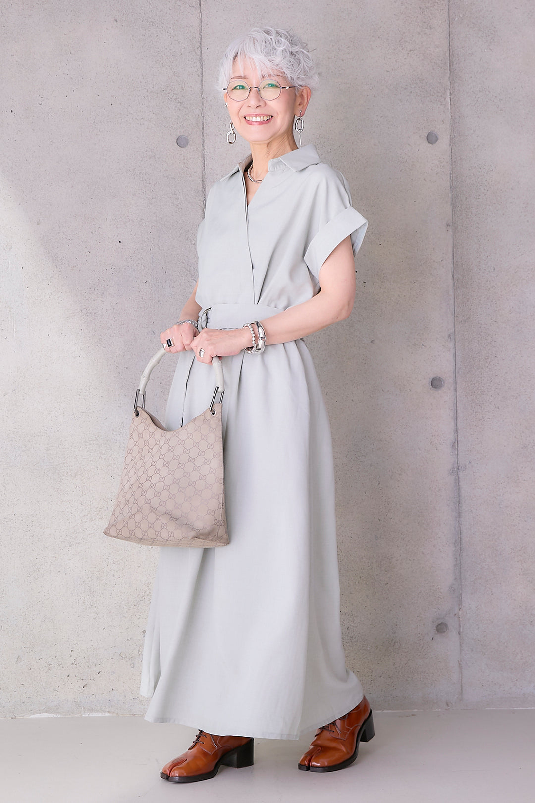 【予約】ロールアップスキッパーカシュクールワンピース