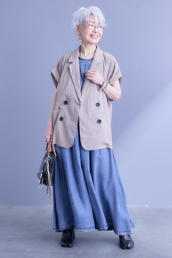 【予約】パウダーシルクヴィンテージデニムワンピース