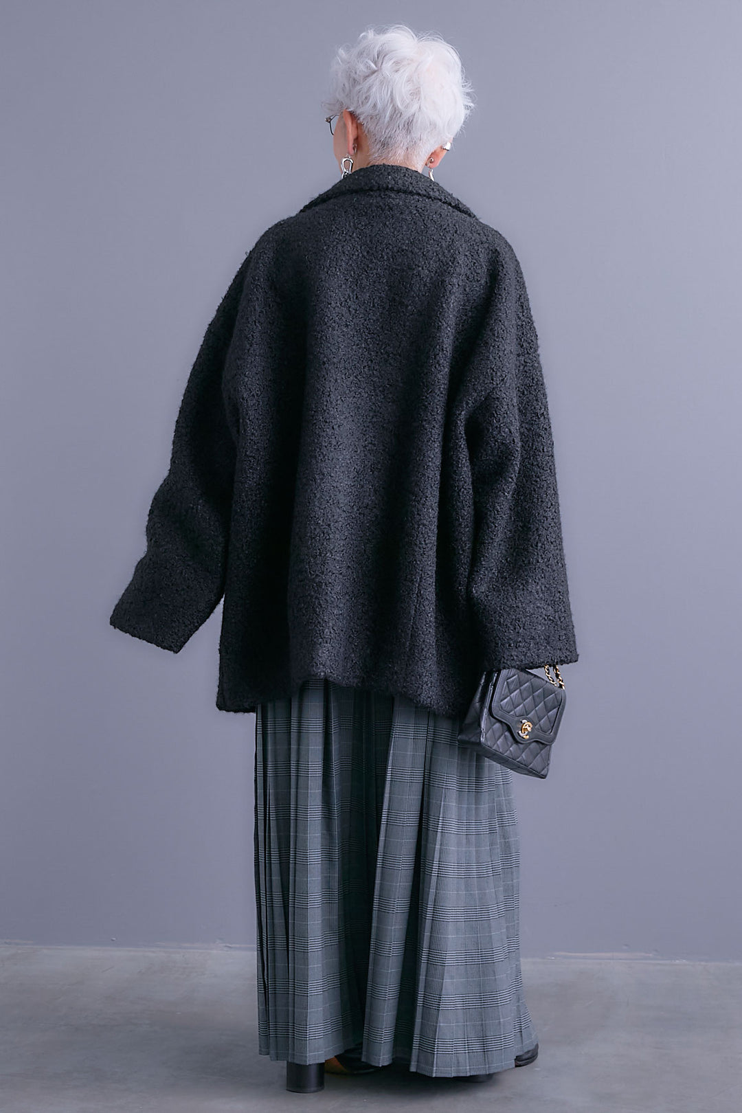 【SET】ブークレーテーラードコート+グレンチェックプリーツスカート(2set)