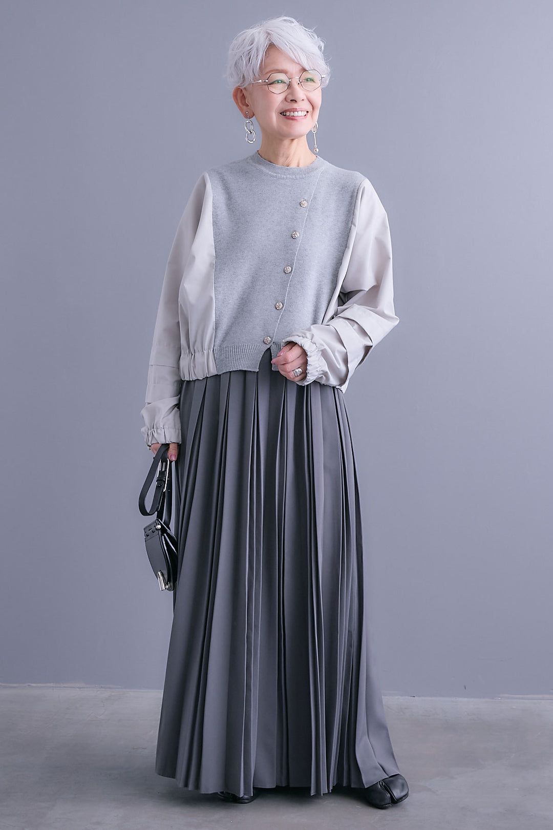 【予約】ダブルプリーツロングスカート