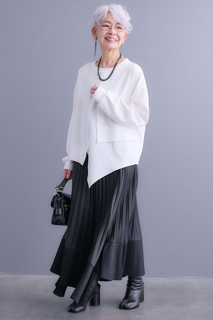 【予約】レイヤードデザインアシンメトリープルオーバー