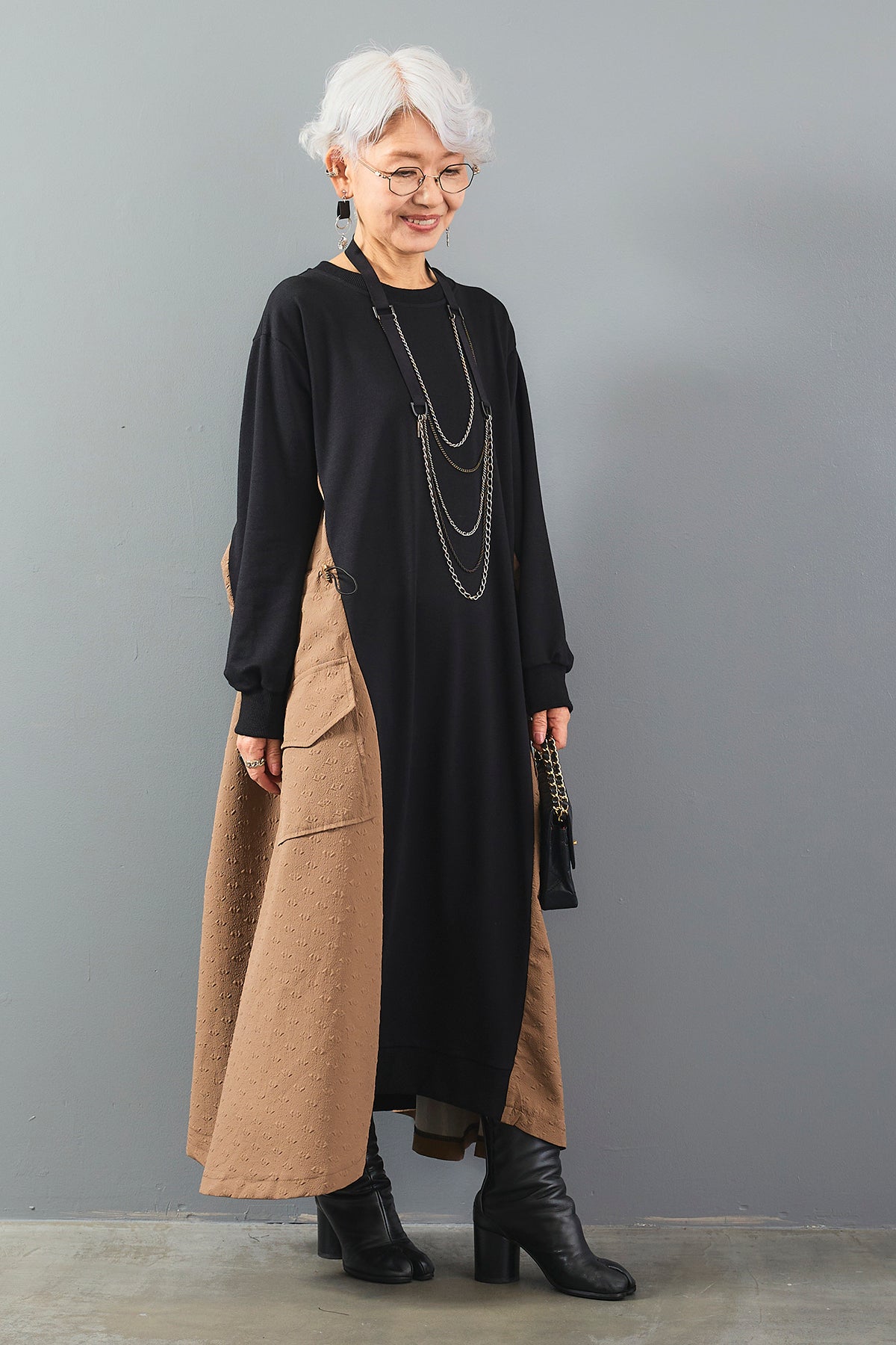 ジャガードコンビネゾンロングワンピース ワンピース ジャガード異素材切替ロングワンピース : ZOZOTOWN