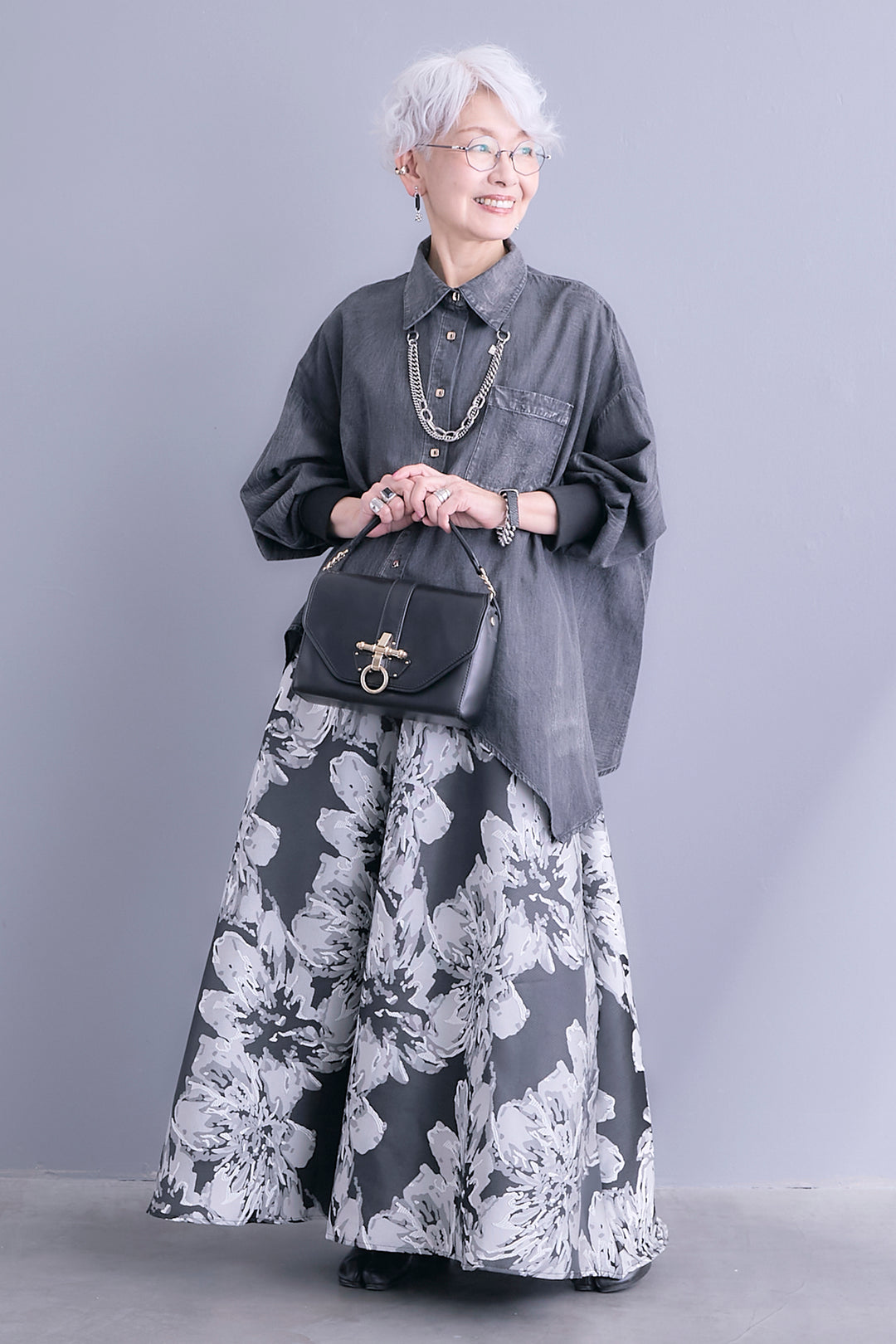 【予約】アシンメトリーダンガリーデニムシャツ