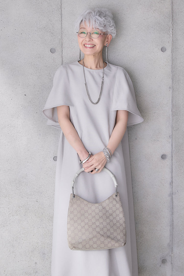 【予約】リネンタッチケープデザインワンピース