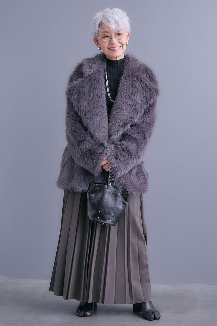 【予約】スエードロングプリーツスカート