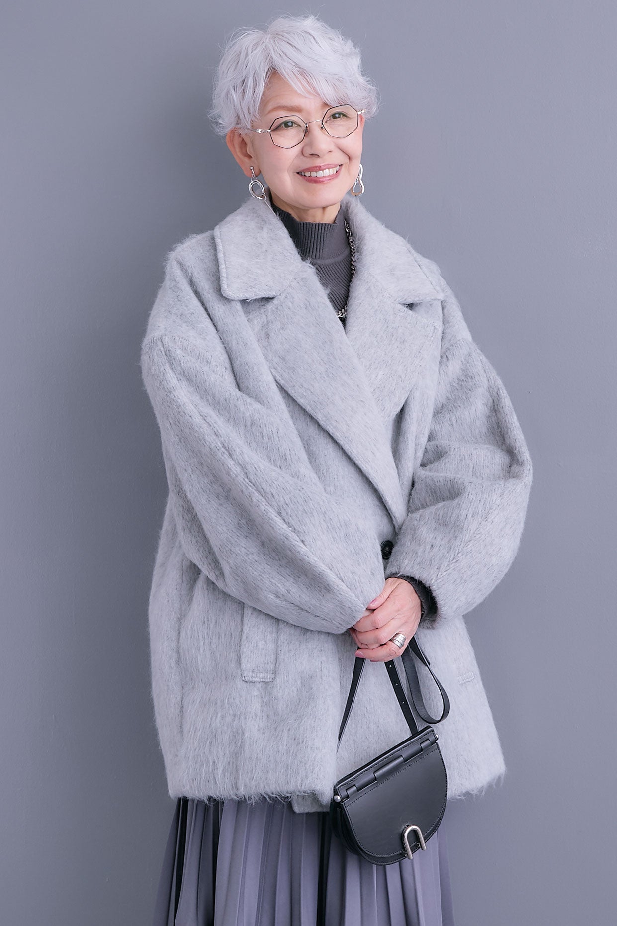 予約】ワイドラペルコクーンスリーブシャギーコート – AIJAN