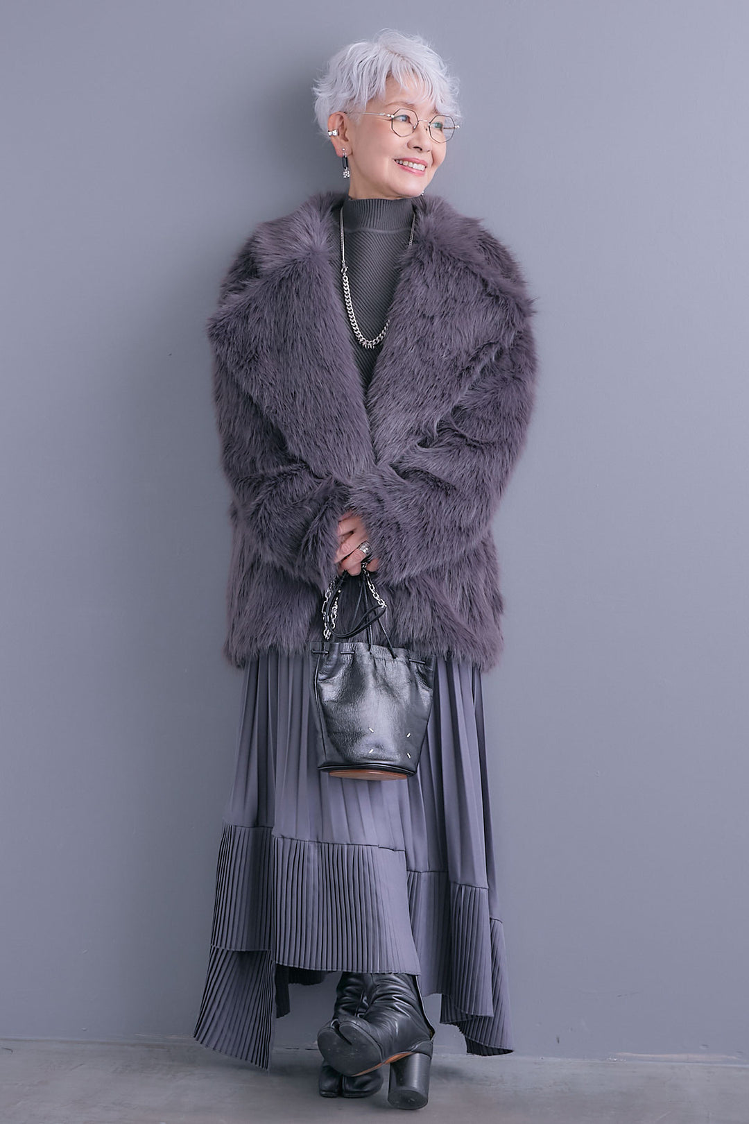 【予約】テーラードカラーファーコート