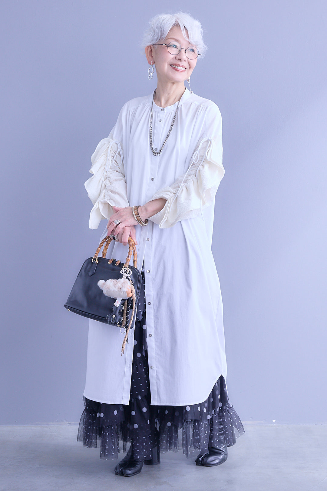 【予約】ドロストスリーブシャツワンピース