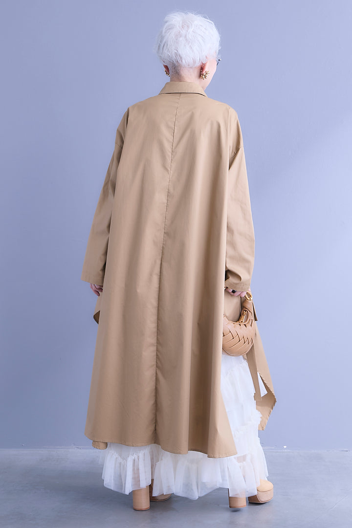 【SET】ロングテールアシメカットデザインシャツ+ペタルティアードチュールスカート(2set)