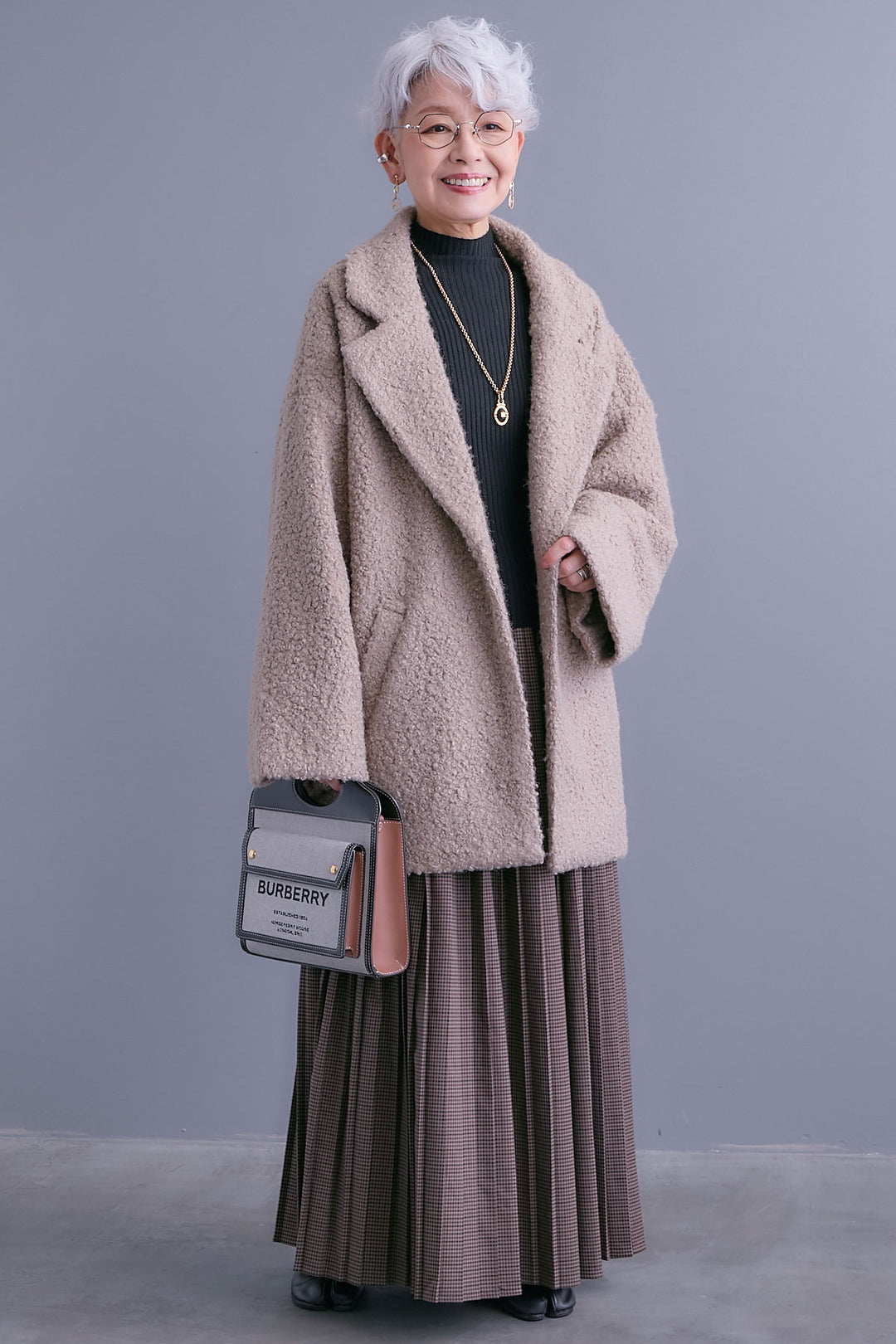 【SET】ブークレーテーラードコート+グレンチェックプリーツスカート(2set)