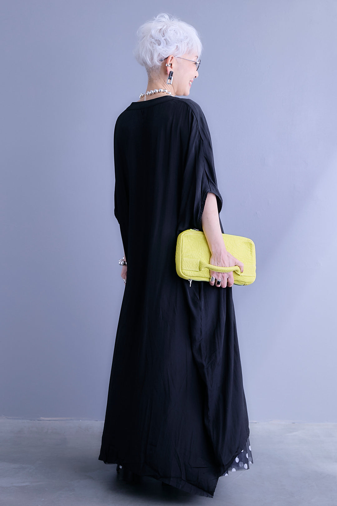 【SET】ドルマンルーズシャツワンピース+ドットチュールフレアスカート(2set)