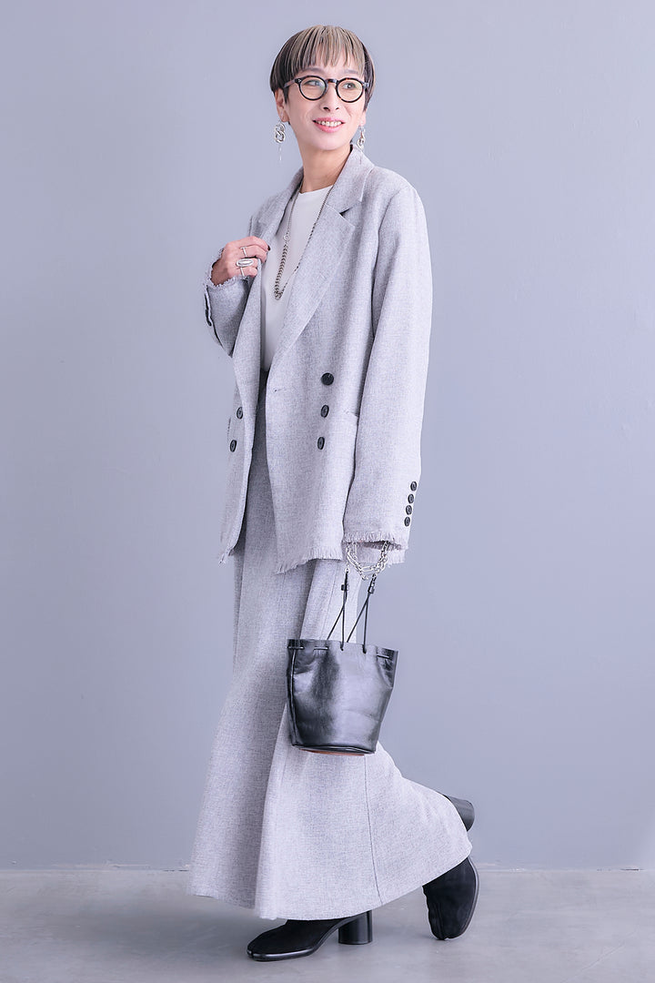 【予約】スラブネップツイードフリンジテーラードジャケット