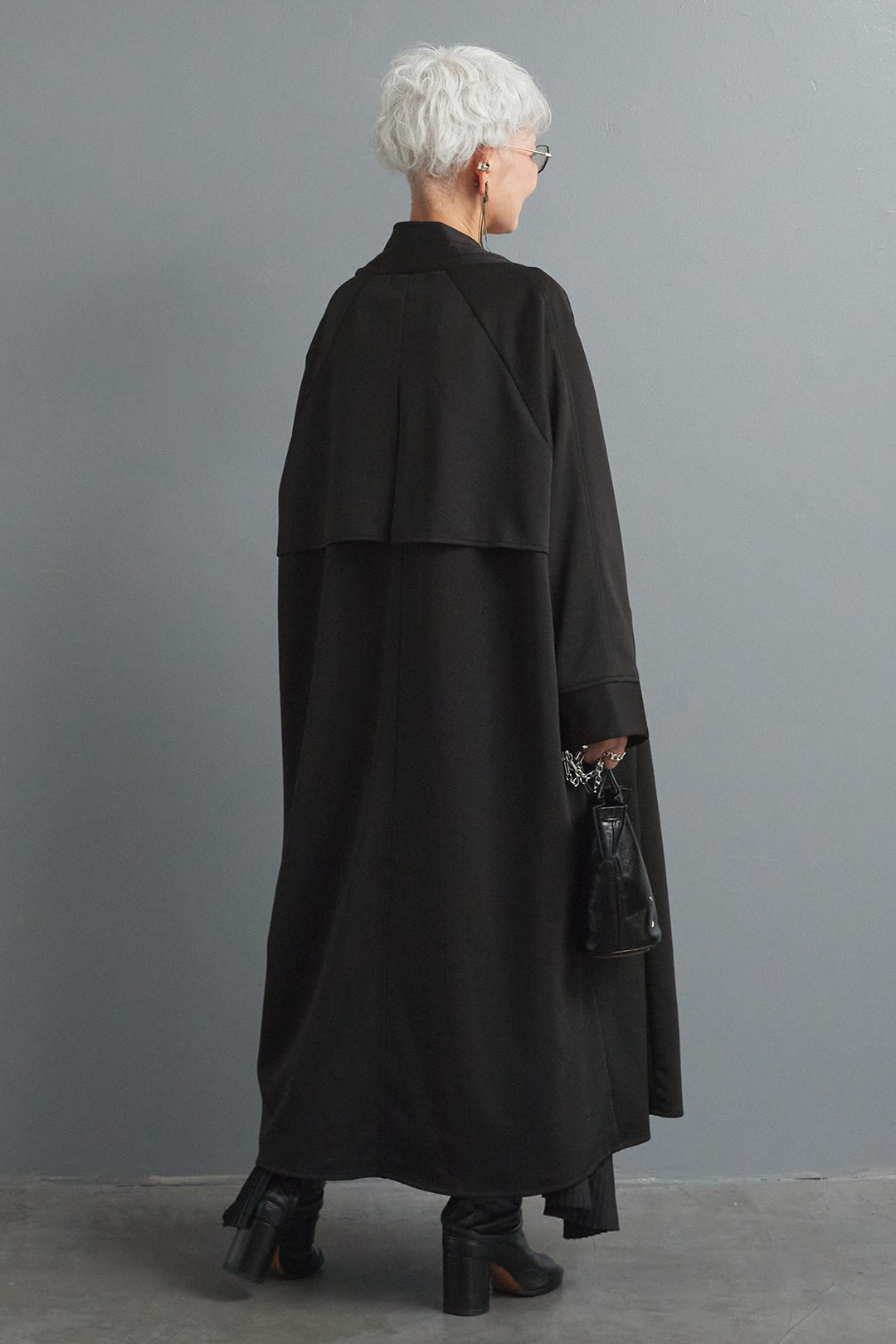 【SET】アシンメトリーロンT+ノーカラーコートライクカーディガン+アシンメトリープリーツスカート(3set)
