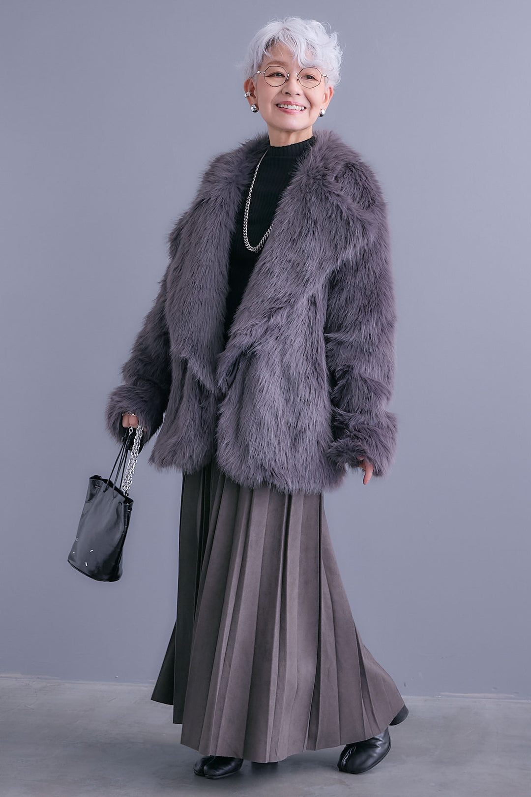 【予約】スエードロングプリーツスカート