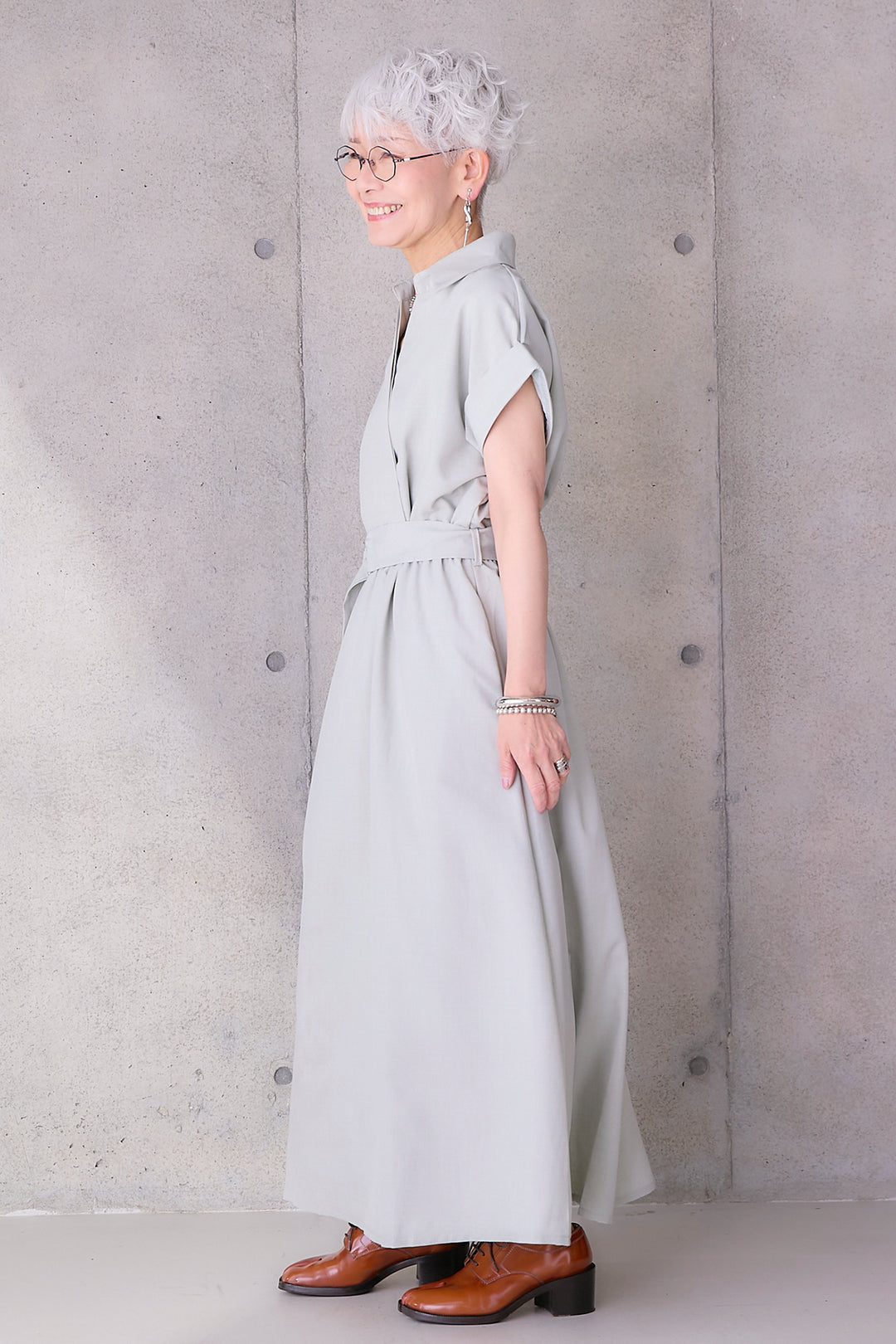 【予約】ロールアップスキッパーカシュクールワンピース
