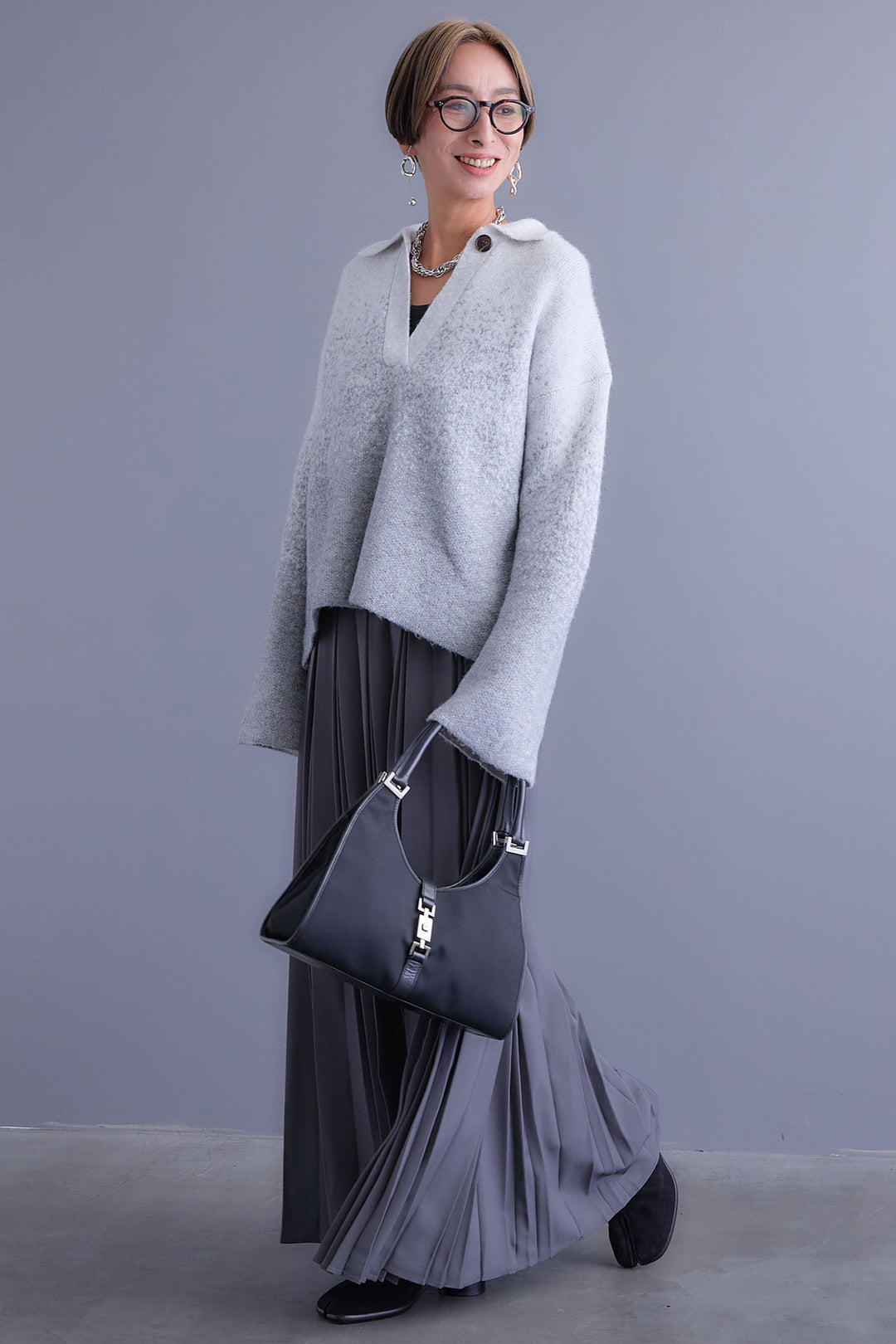 【予約】ダブルプリーツロングスカート