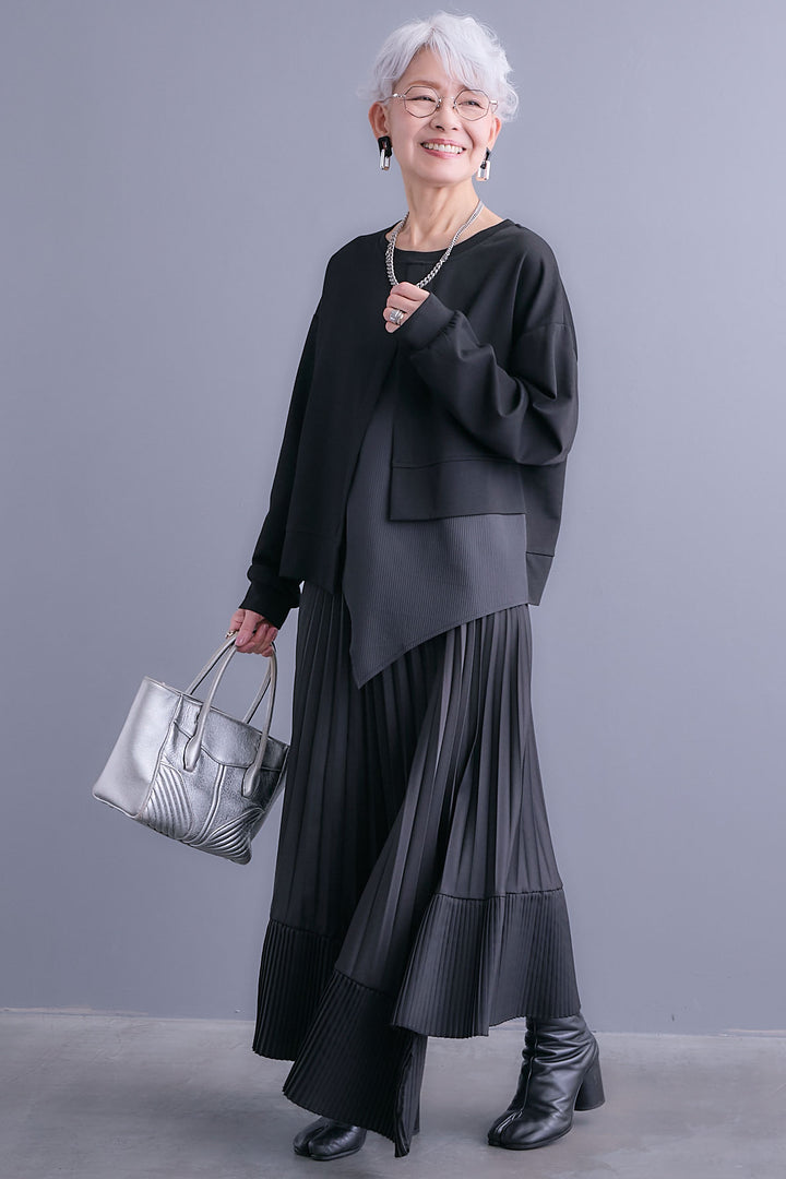 【予約】レイヤードデザインアシンメトリープルオーバー