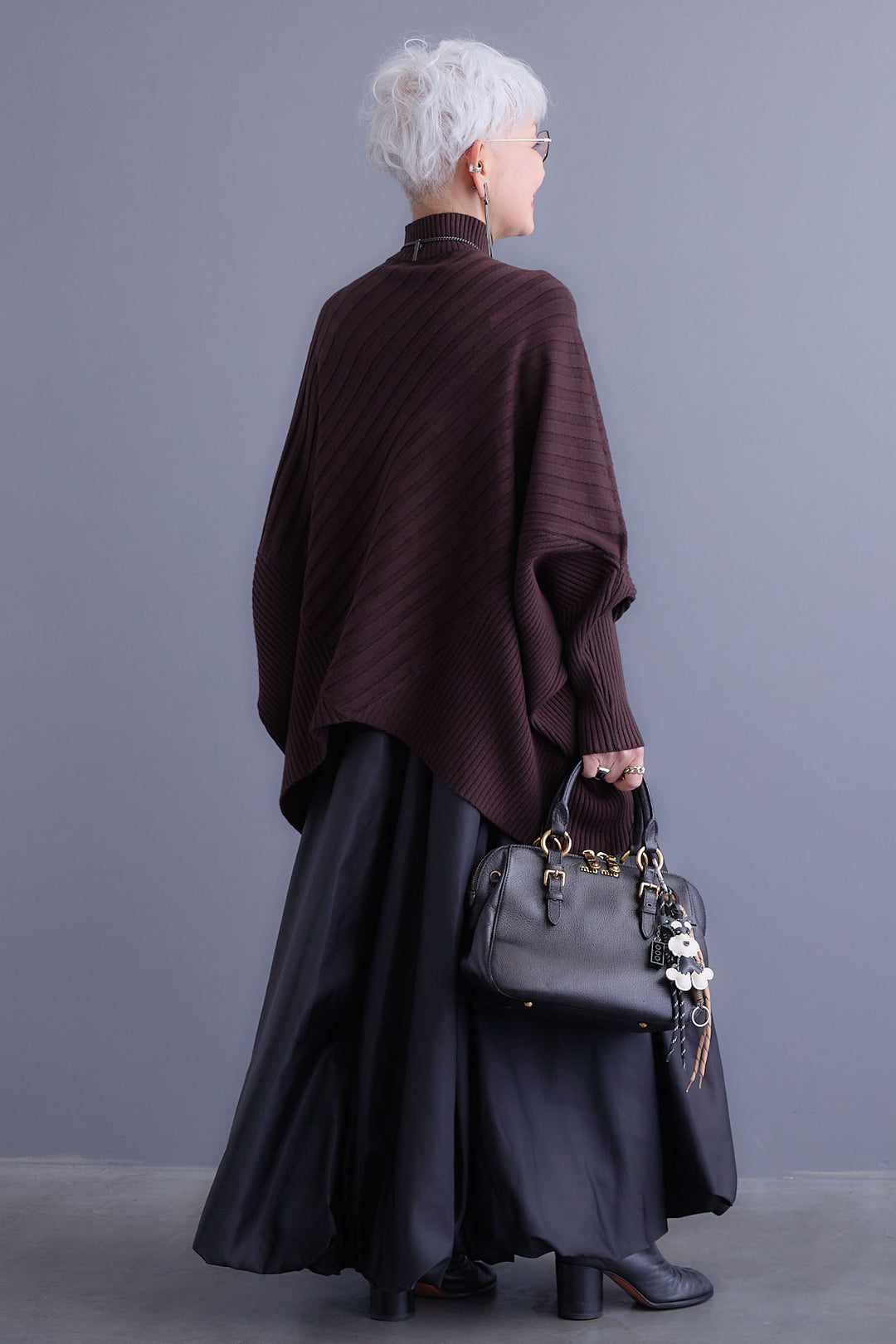 【SET】ワイドリブドルマンニット+バルーンミリタリースカート(2set)