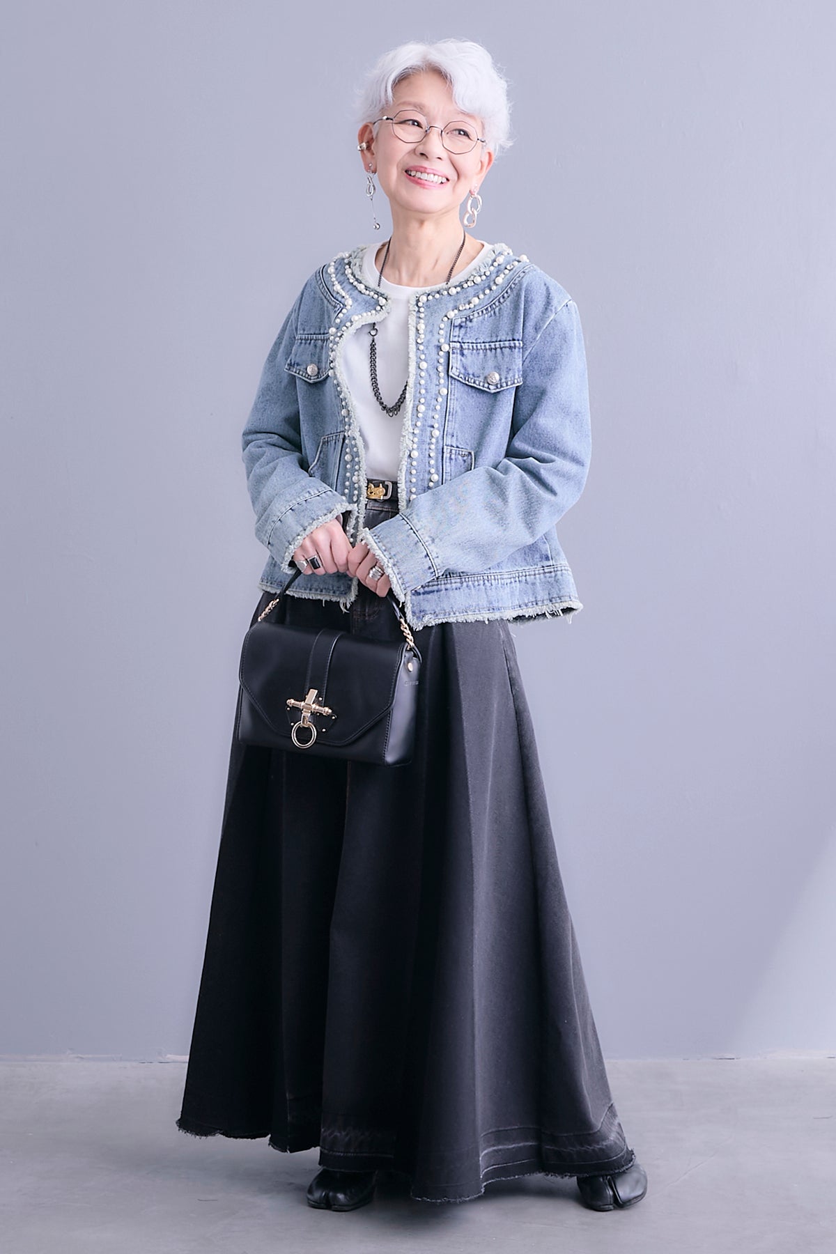 予約】ビジューノーカラーデニムジャケット – AIJAN