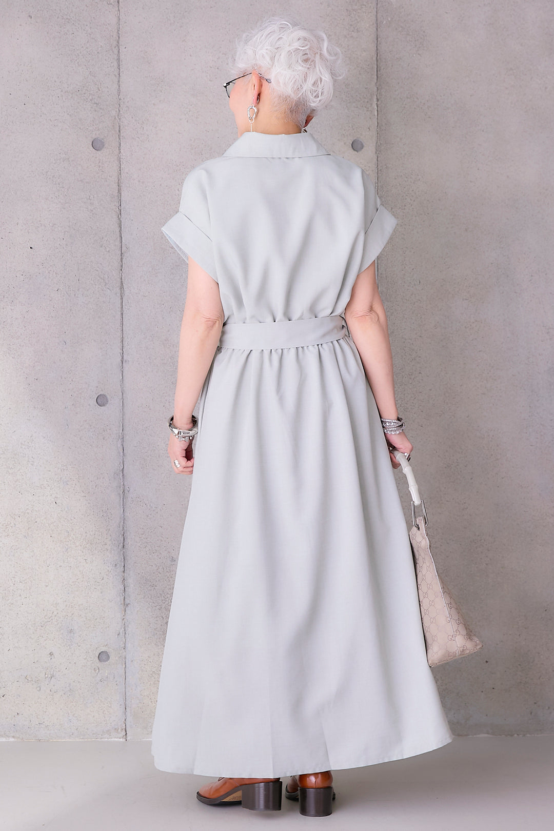 【予約】ロールアップスキッパーカシュクールワンピース