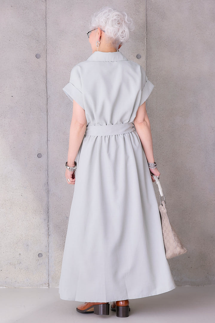 【予約】ロールアップスキッパーカシュクールワンピース