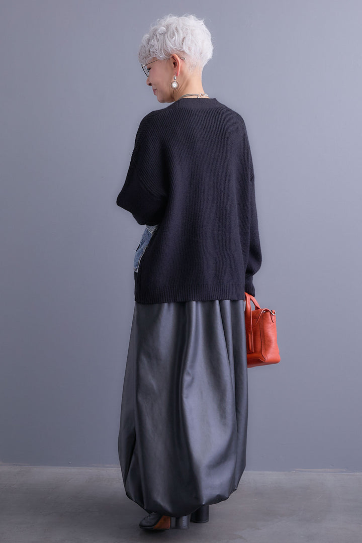 【予約】デニムポケットZIPニットカーディガン