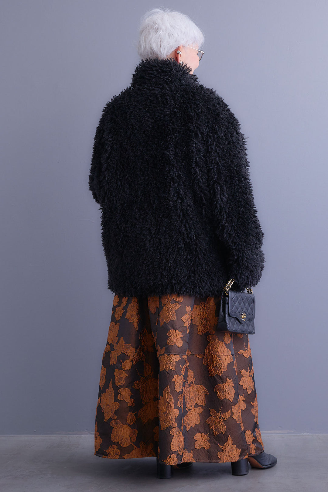 【SET】プードルボア2WAYカラーコート+ジャガードフラワースカート(2set)