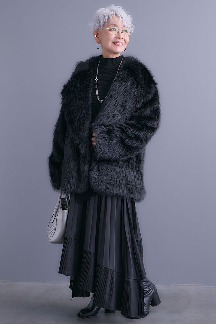 【予約】テーラードカラーファーコート