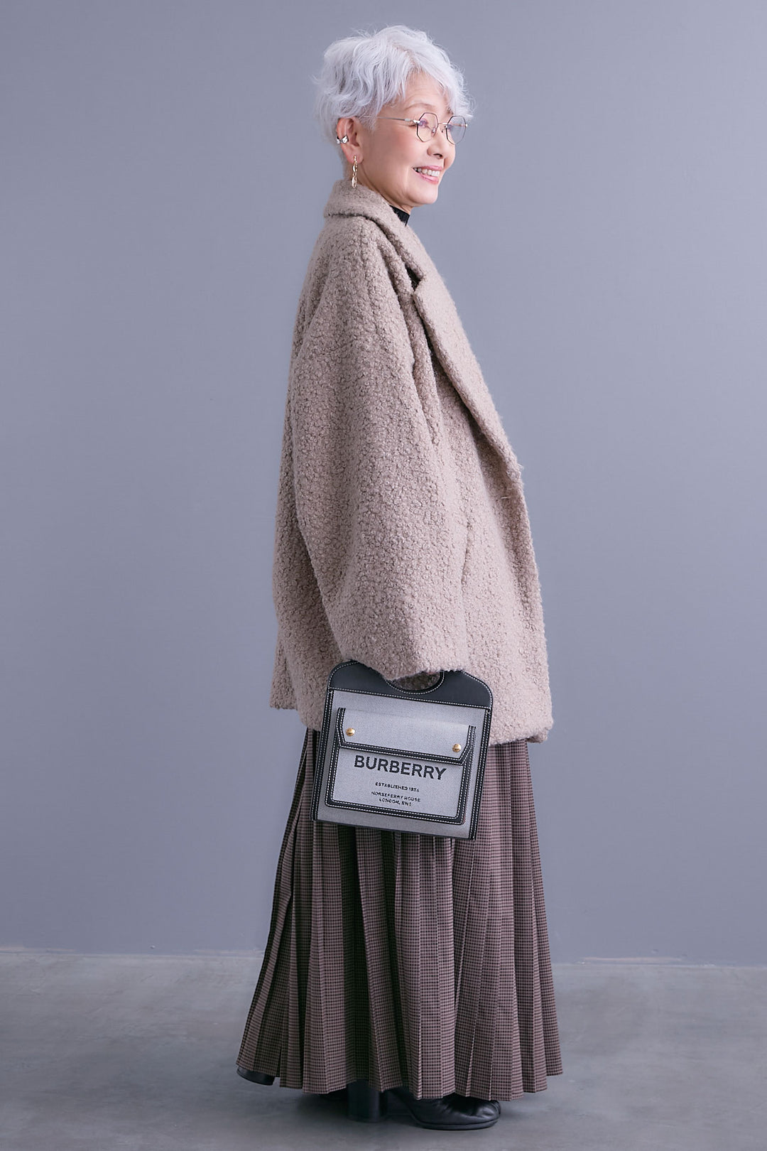 【SET】ブークレーテーラードコート+グレンチェックプリーツスカート(2set)