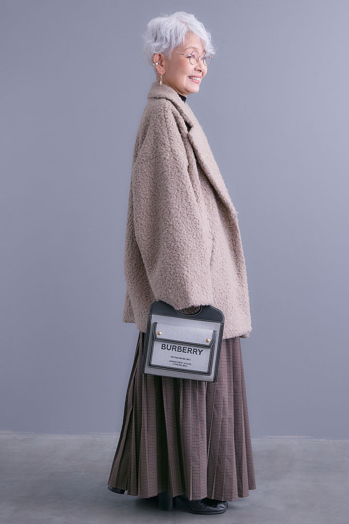 【SET】ブークレーテーラードコート+グレンチェックプリーツスカート(2set)