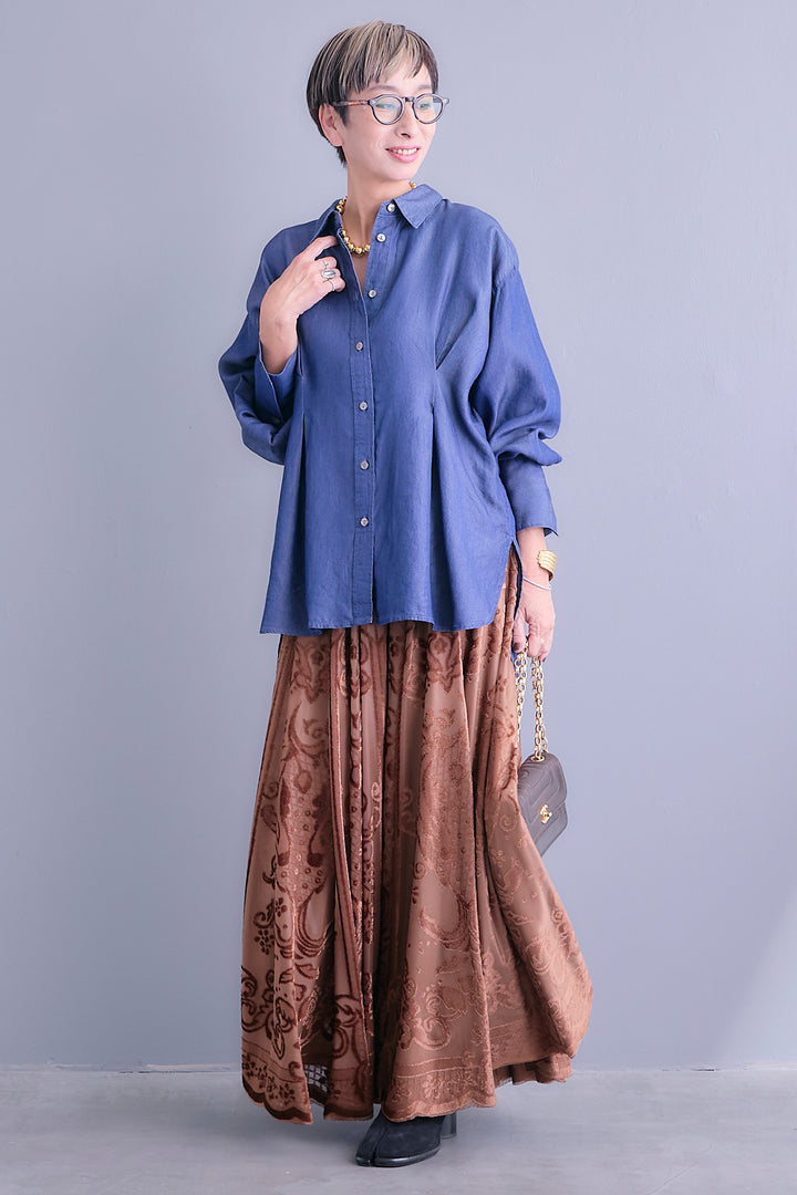 【予約】ウエストタックテンセルデニムシャツ