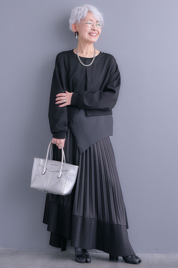 【予約】レイヤードデザインアシンメトリープルオーバー