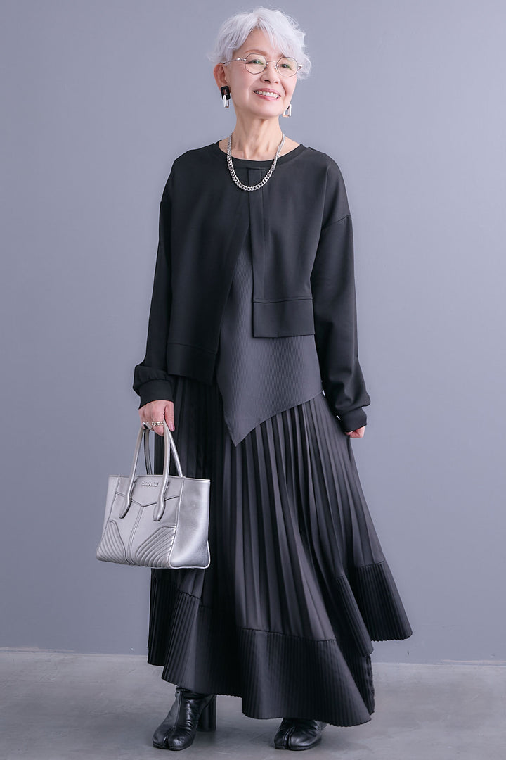 【予約】レイヤードデザインアシンメトリープルオーバー