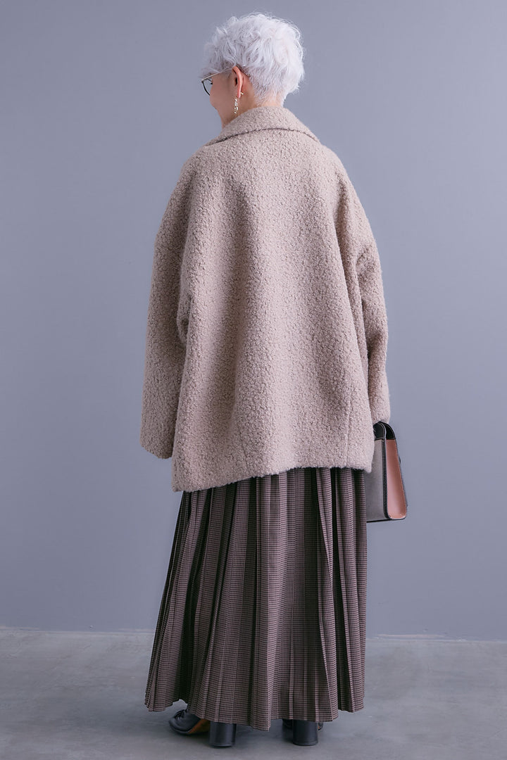 【SET】ブークレーテーラードコート+グレンチェックプリーツスカート(2set)