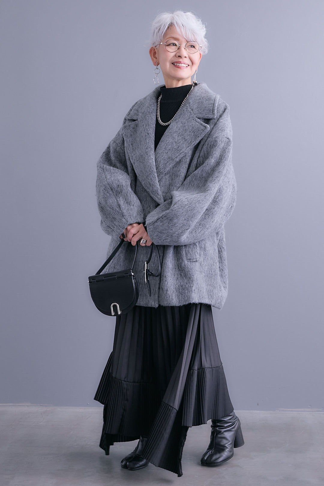 【予約】ワイドラペルコクーンスリーブシャギーコート