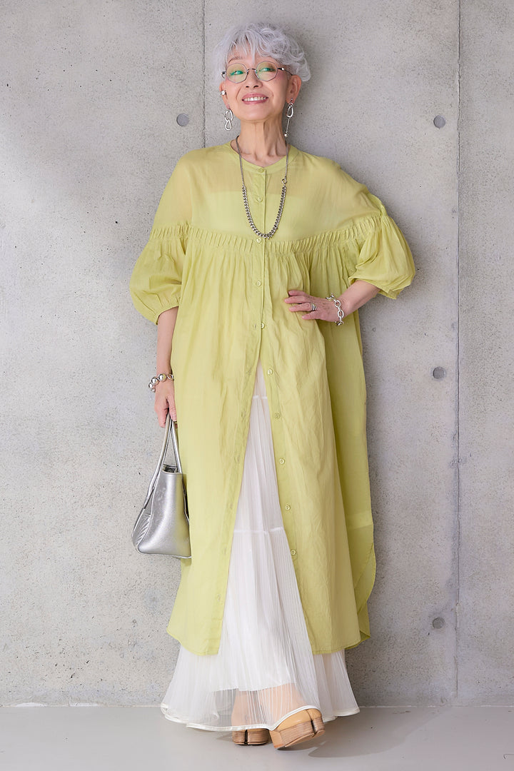 【SET】コットンボイルピンタックエアリーワンピース+2WAYラメサテンプリーツ×シアーティアードチュールスカート(2set)