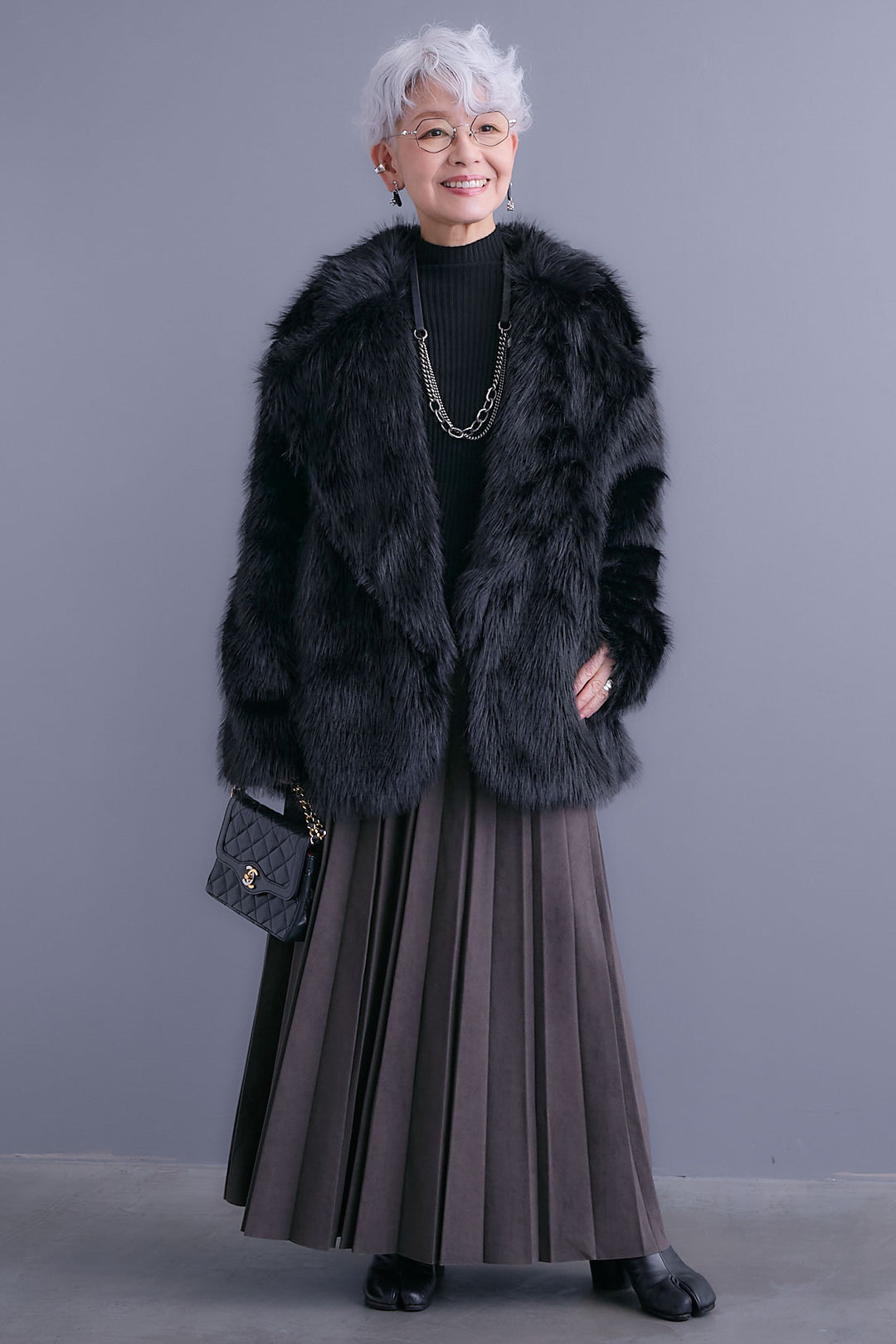 【予約】スエードロングプリーツスカート