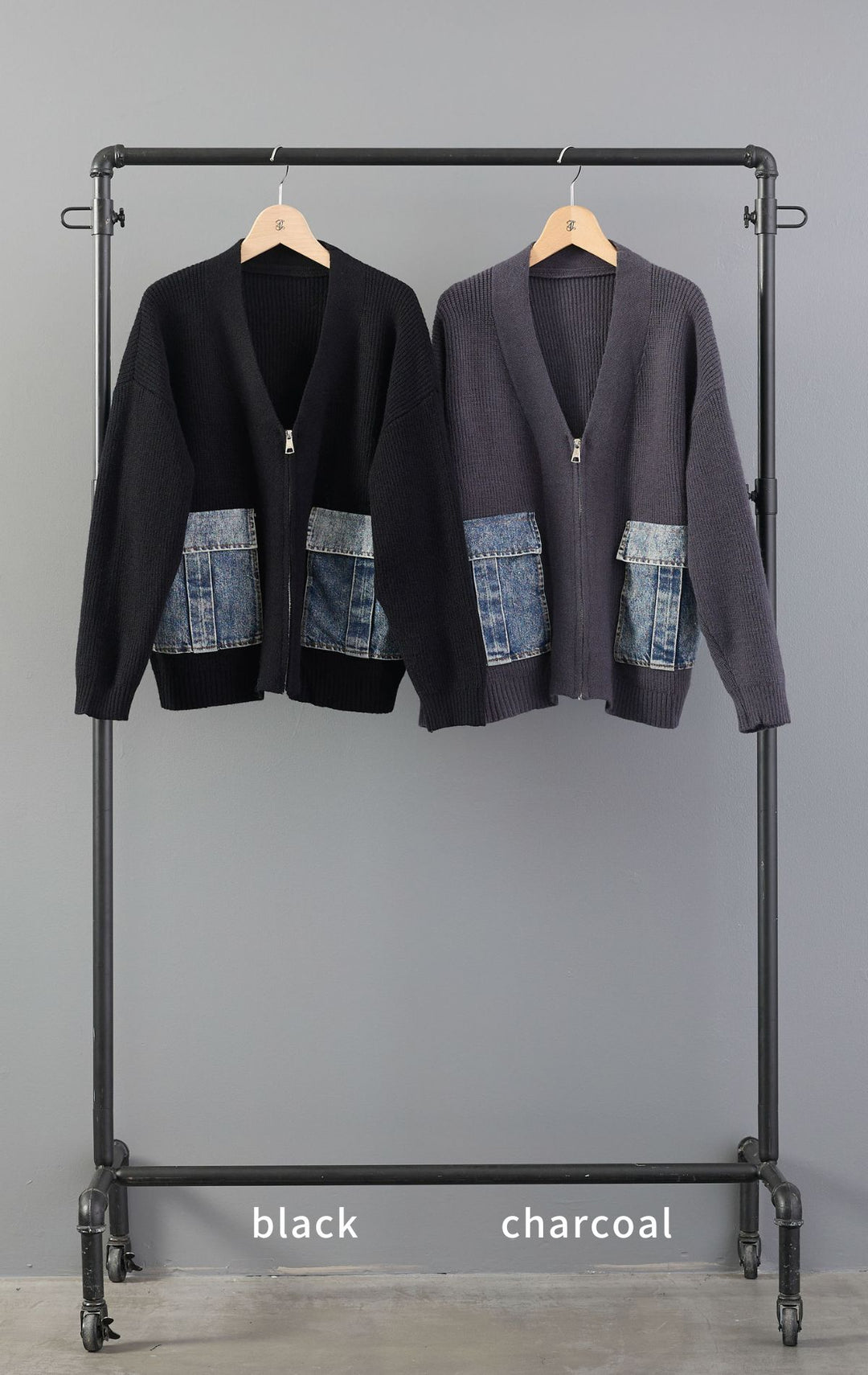 【予約】デニムポケットZIPニットカーディガン