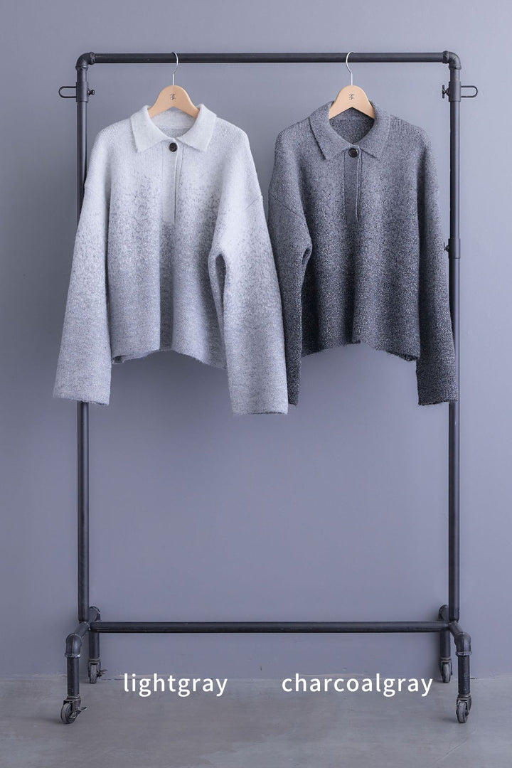 【予約】グラデーションラメキーネックニット