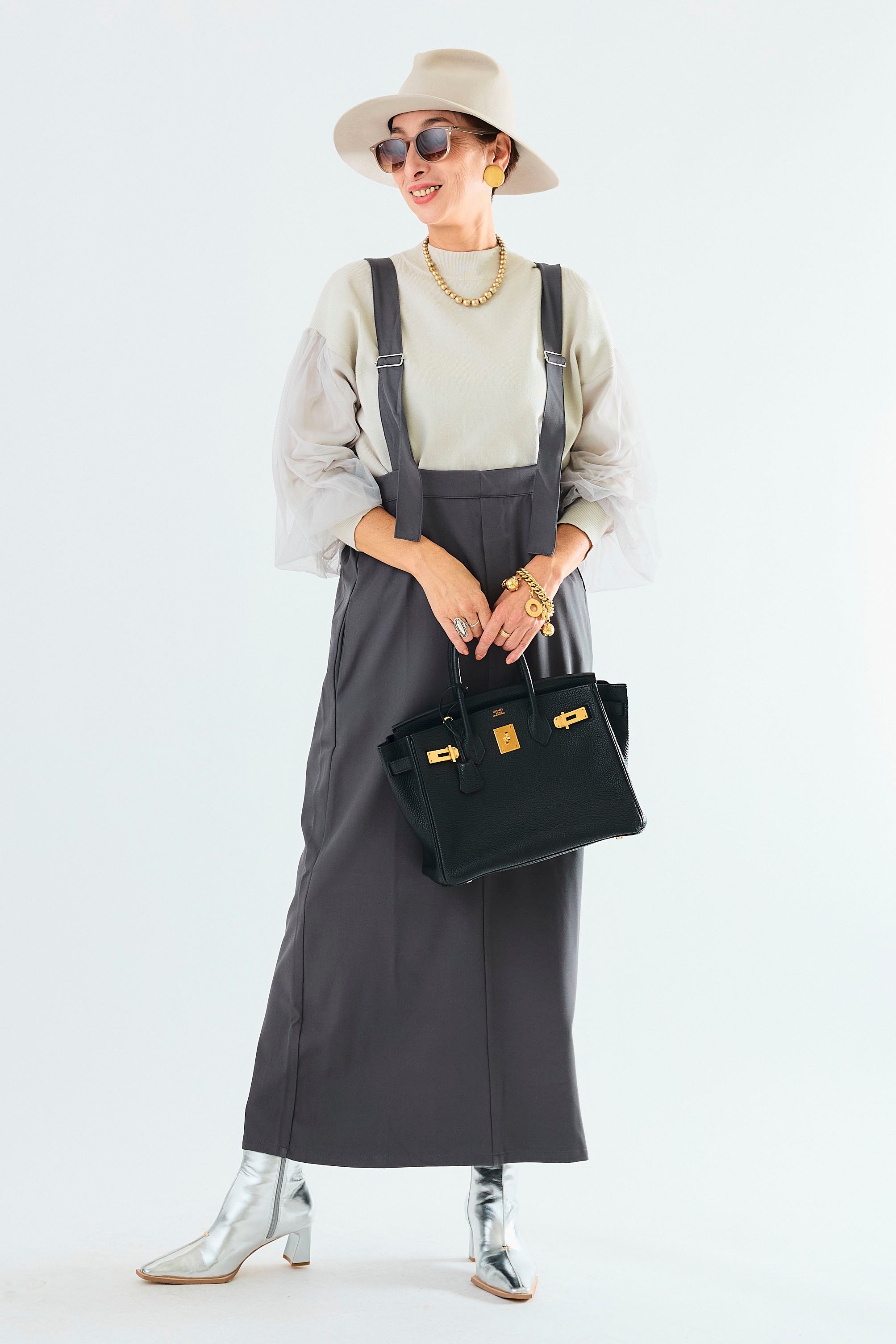 即納】Iラインサロペットワンピース – AIJAN