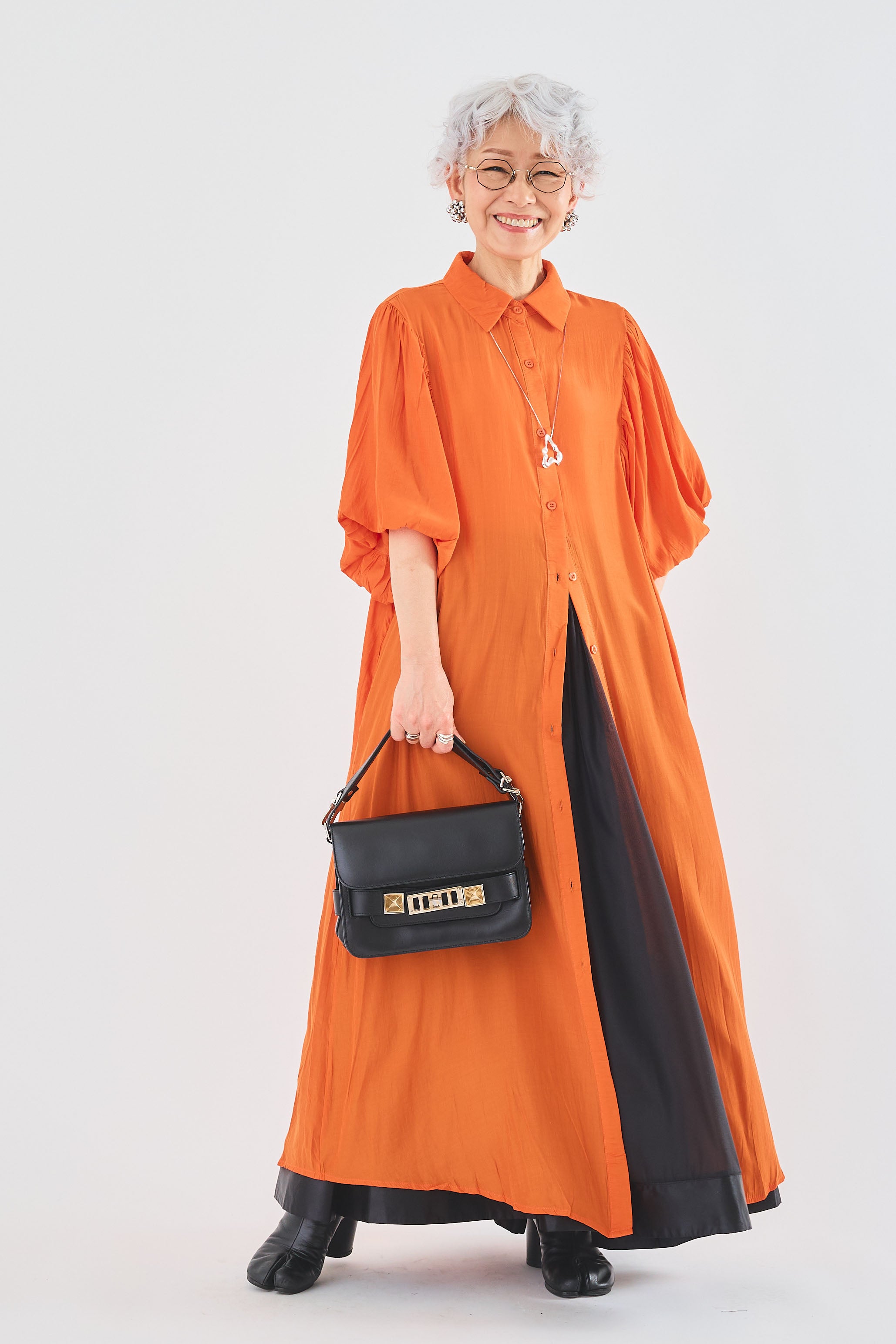 バルーンスリーブシャツワンピース　38 セール】バルーンスリーブシャツワンピース（シャツワンピース