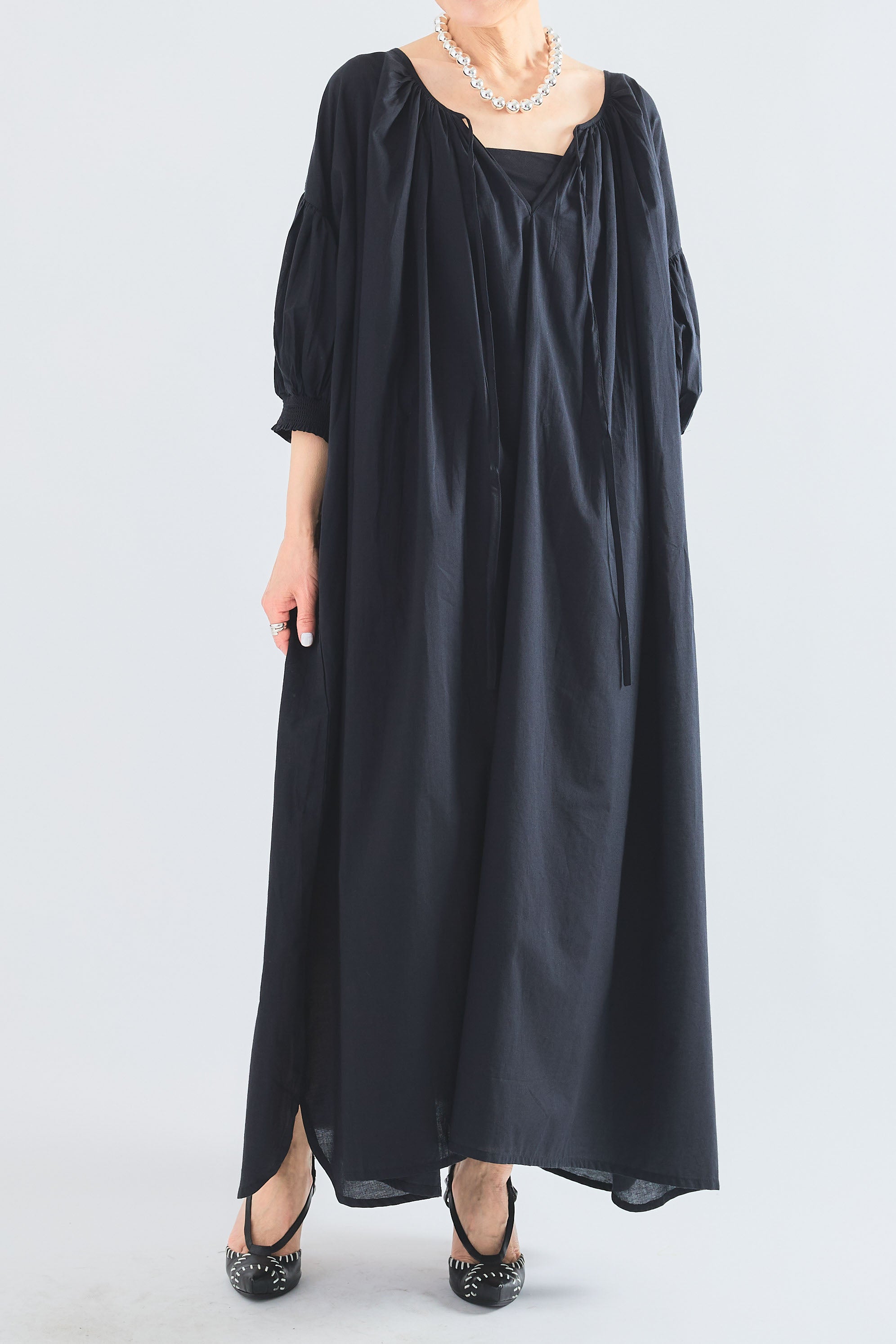 即納】前後2wayキャブリックギャザーワンピース – AIJAN