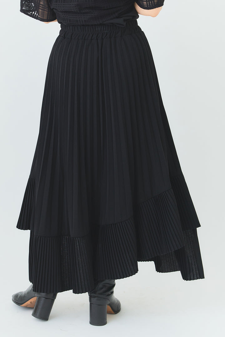 【SET】PATHWAYPhotoオーバースリットT+アシンメトリーラッフルプリーツスカート(2set)